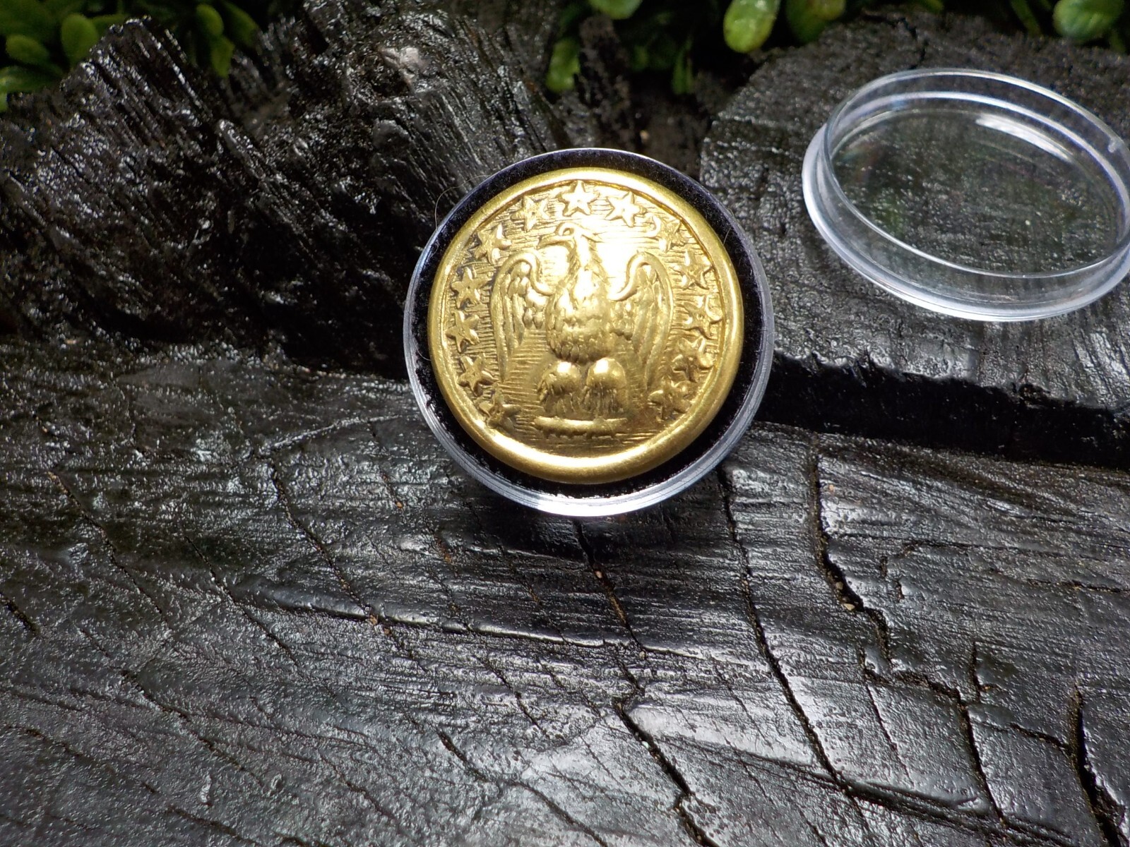 24k Gold Plated Confederate Staff Officers Coat Button with Free Button Case