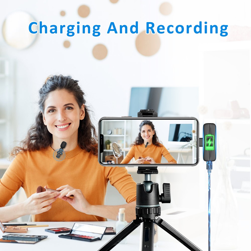 Lavalier Microphone Wireless Audio Video Recording Mini Mic For Android/iphone