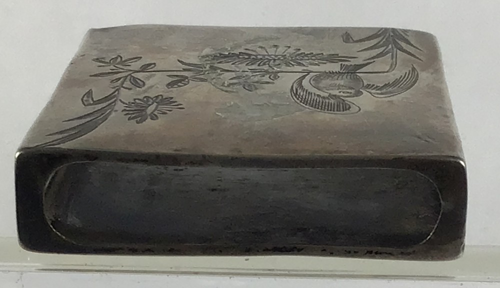 Russian antique Hand Engraved Match Case., Антип Кузьмичев.