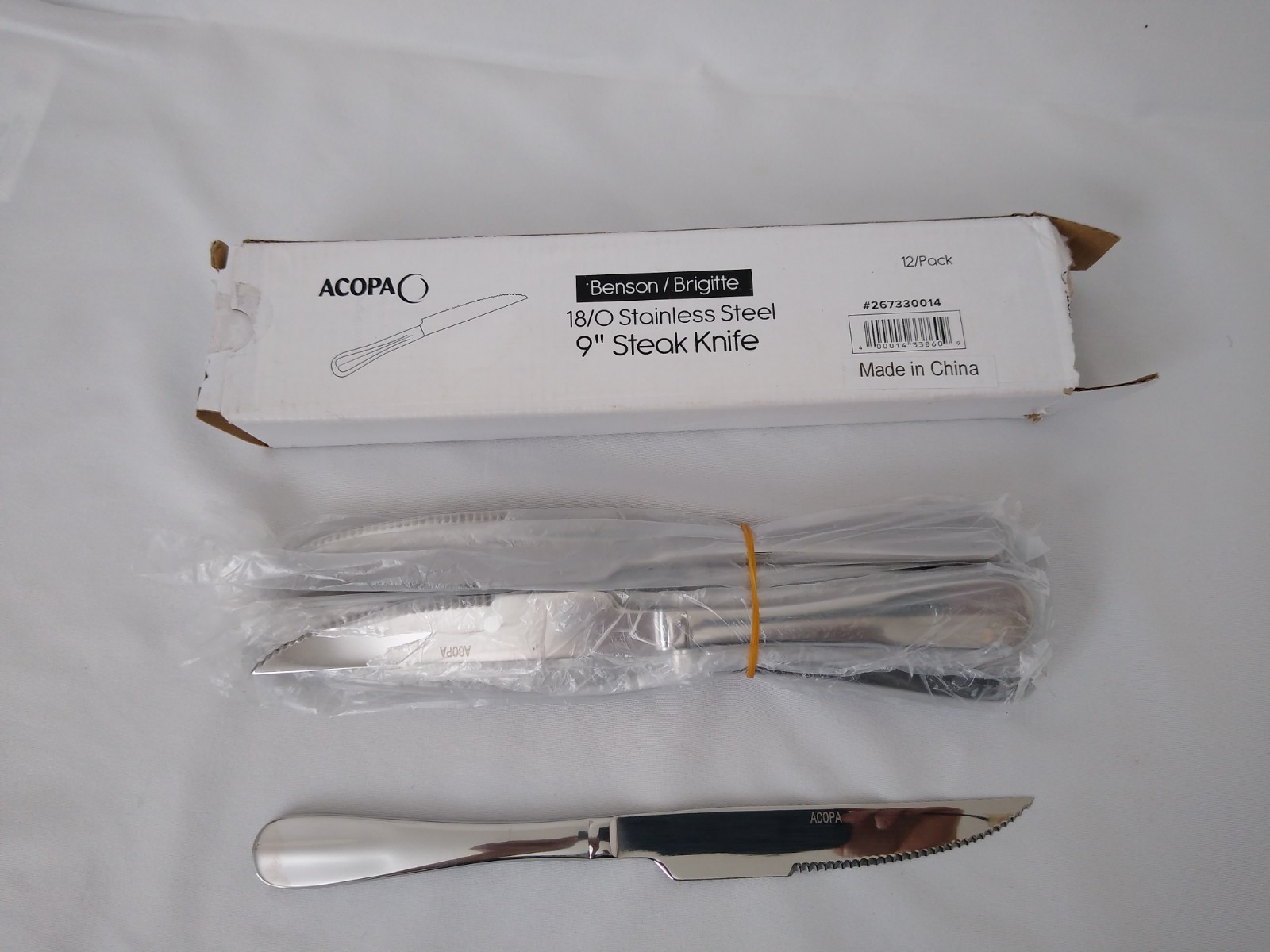 Acopa 18 0 Stainless Steel 9 in Steak Knife 11 Pack Benson Brigitte Flatware