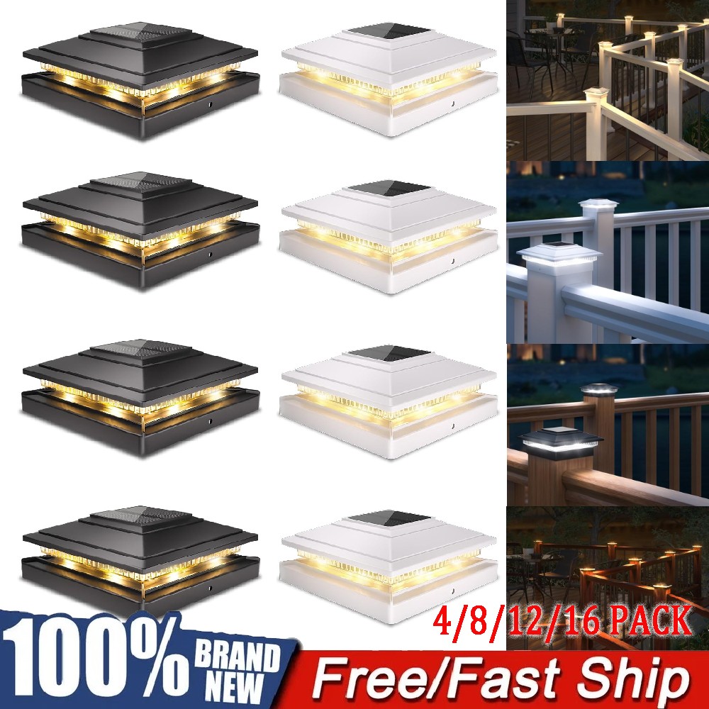 4-16PCS Solar Post Cap Light For 4x4 Outdoor Waterproof LED Deck Fence Light