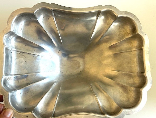 Gorham Heritage SIlverplate Fluted Rectangle Covered Serving Dish Tray Plate