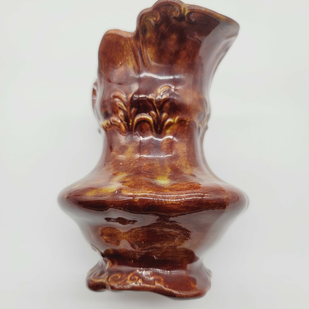 Vintage Ceramic Pitcher 6.5" Tall Brown