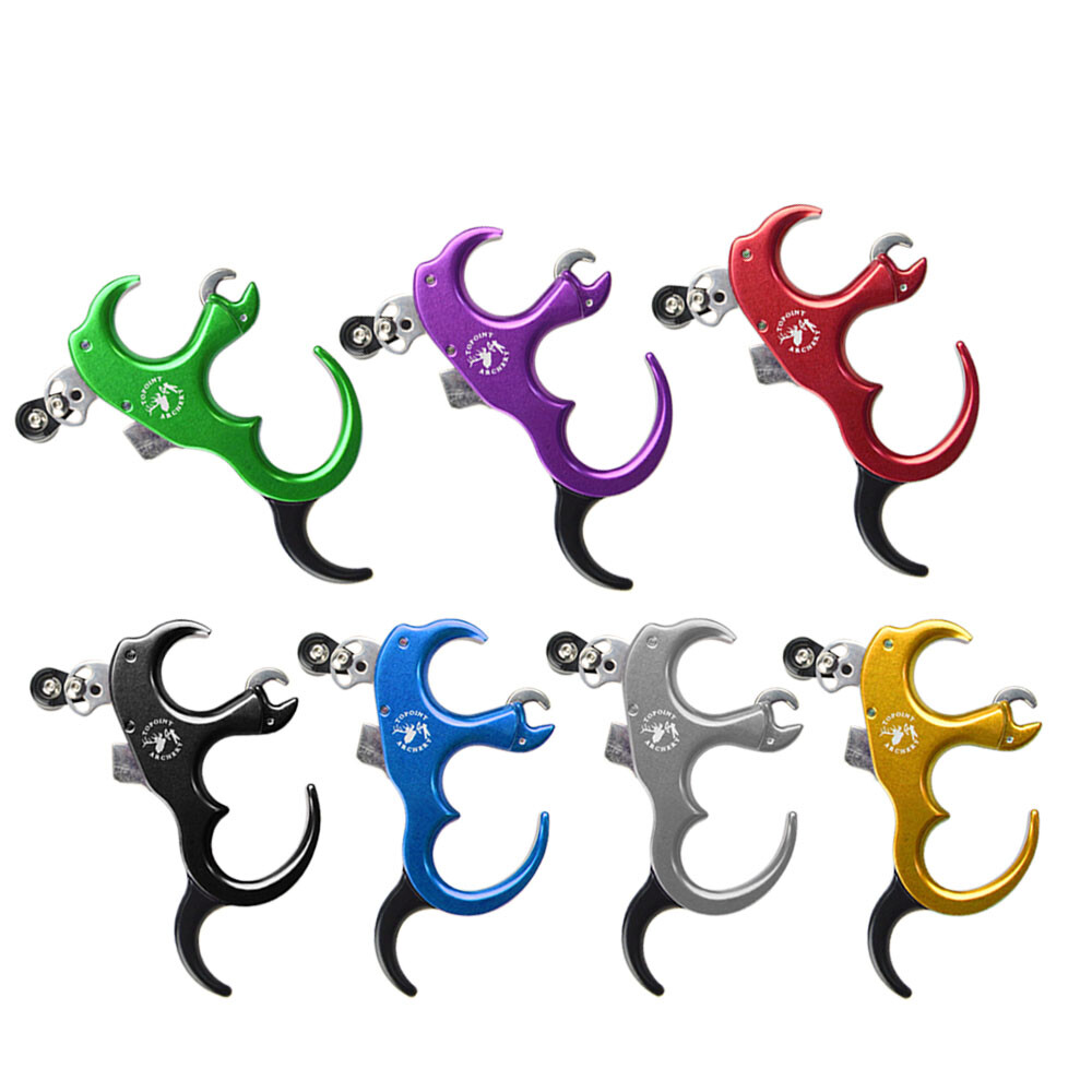 3 or 4 Finger Archery Release Aids Grip Caliper Trigger Compound Bow Target
