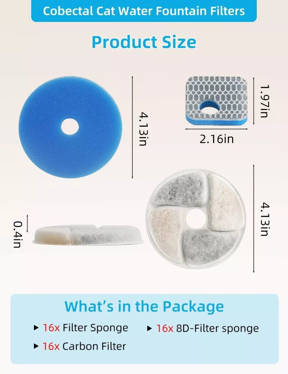 Pet Activated Carbon Filters Round Replacement for Dog Cat Kitty Water Fountain