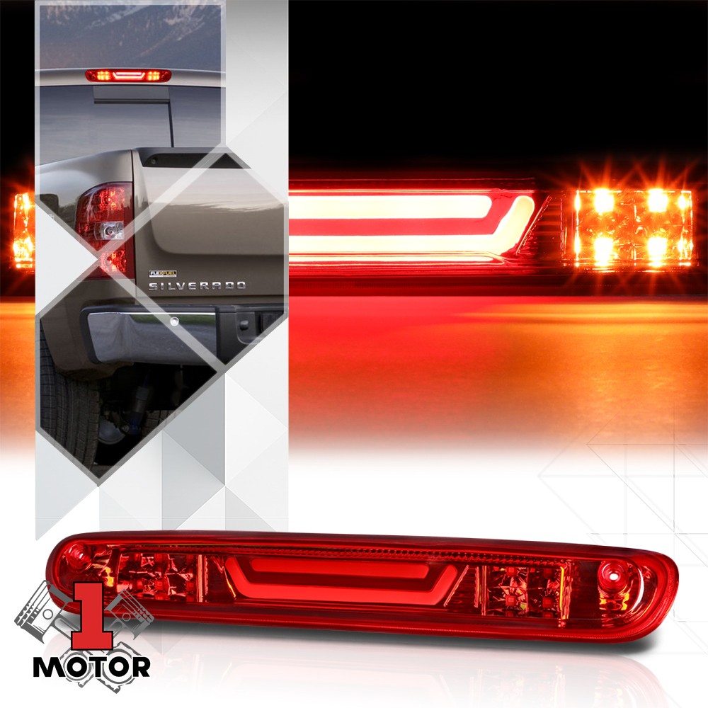 Red LED Bar Third [3rd] Brake Light Cargo Functioned for 07-14 Silverado/Sierra