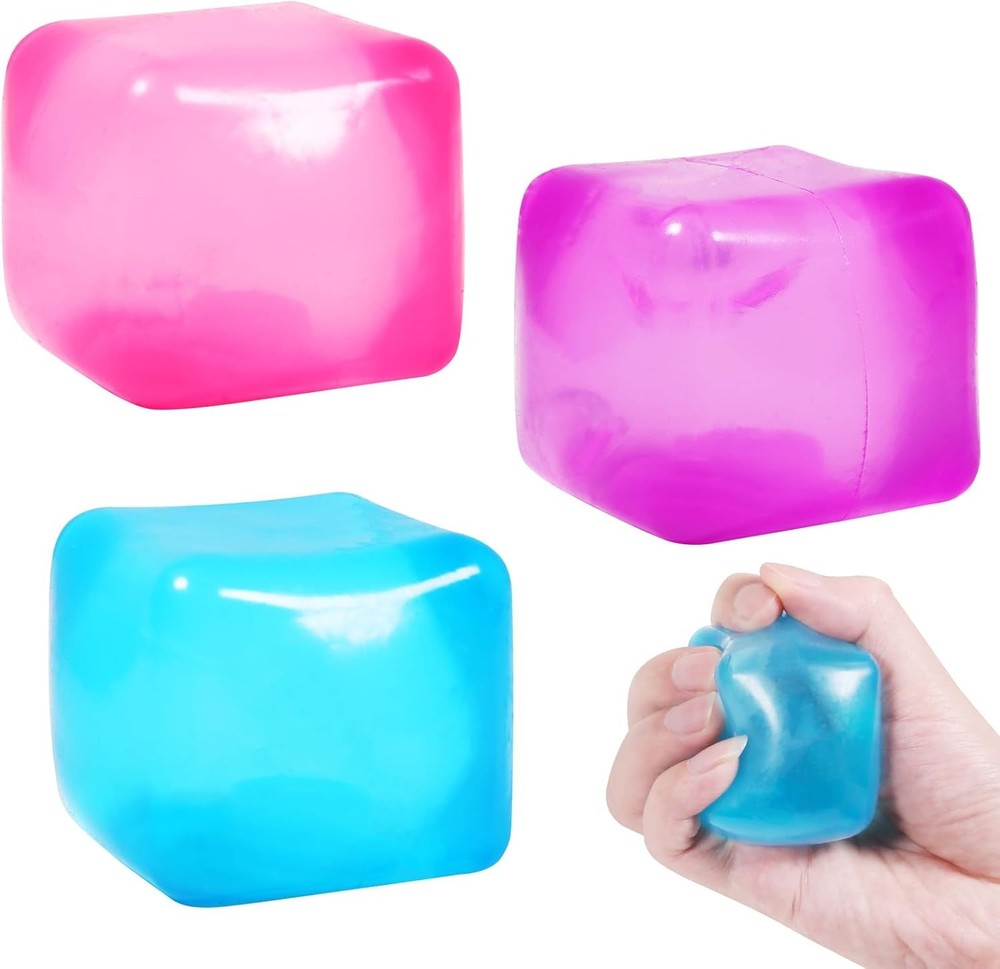Needoh Nice Cube Sensory Toy with a Super Solid Squish - Colors May Vary 3 Pack