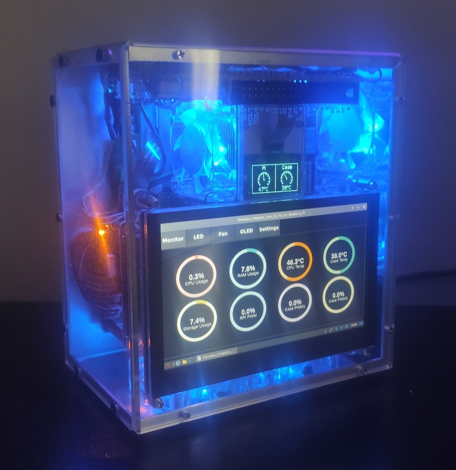 Raspberry Pi 5 8GB - 120GB Nvme SSD -  4.3" Screen NAS - Crypto Node - Emulation