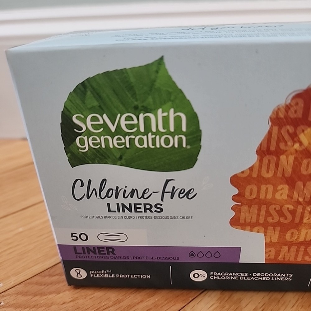 SEVENTH GENERATION Pantiliners Light Absorbency Chlorine Free LINERS 50 Count