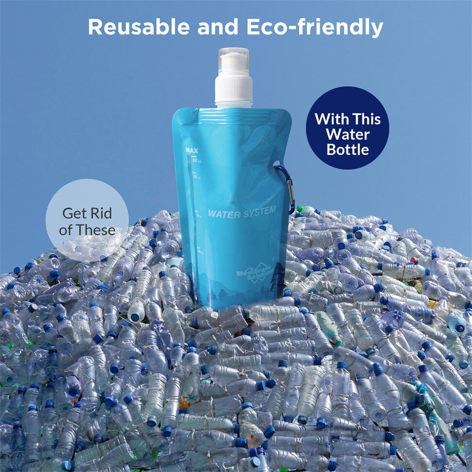 Collapsible Water Pouch Storage Outdoor Camping Hydration Reservoir Bag,2-pack