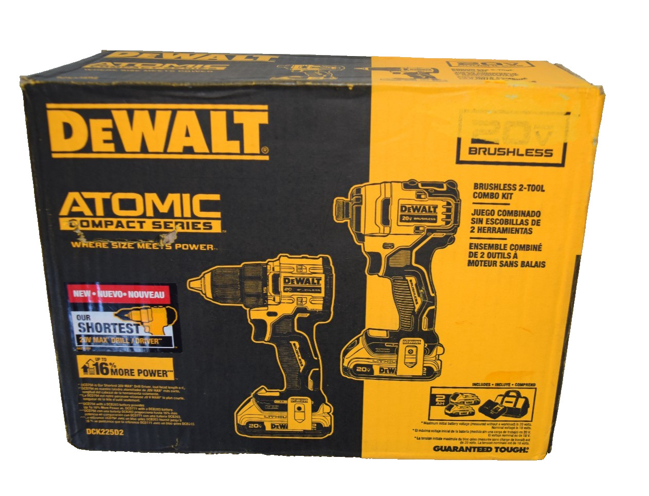 DeWalt DCK225D2 ATOMIC 20V MAX Brushless 2 Tool Combo Kit BRAND NEW