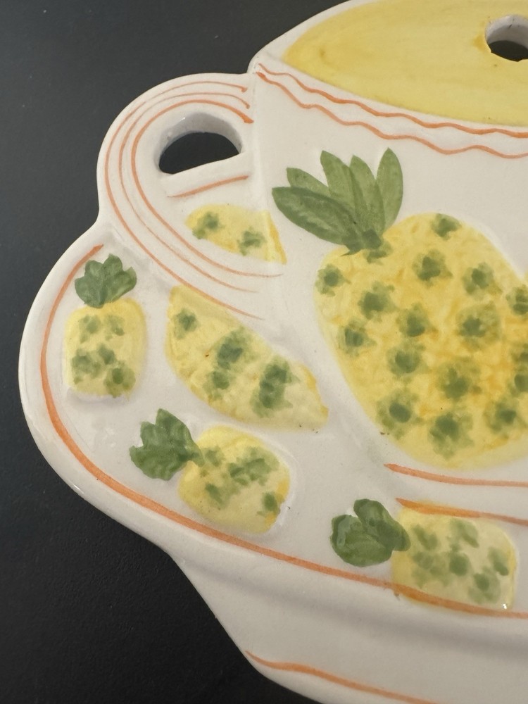 Ceramic Hanging Trivet - Pineapple Tea Cup And Plate