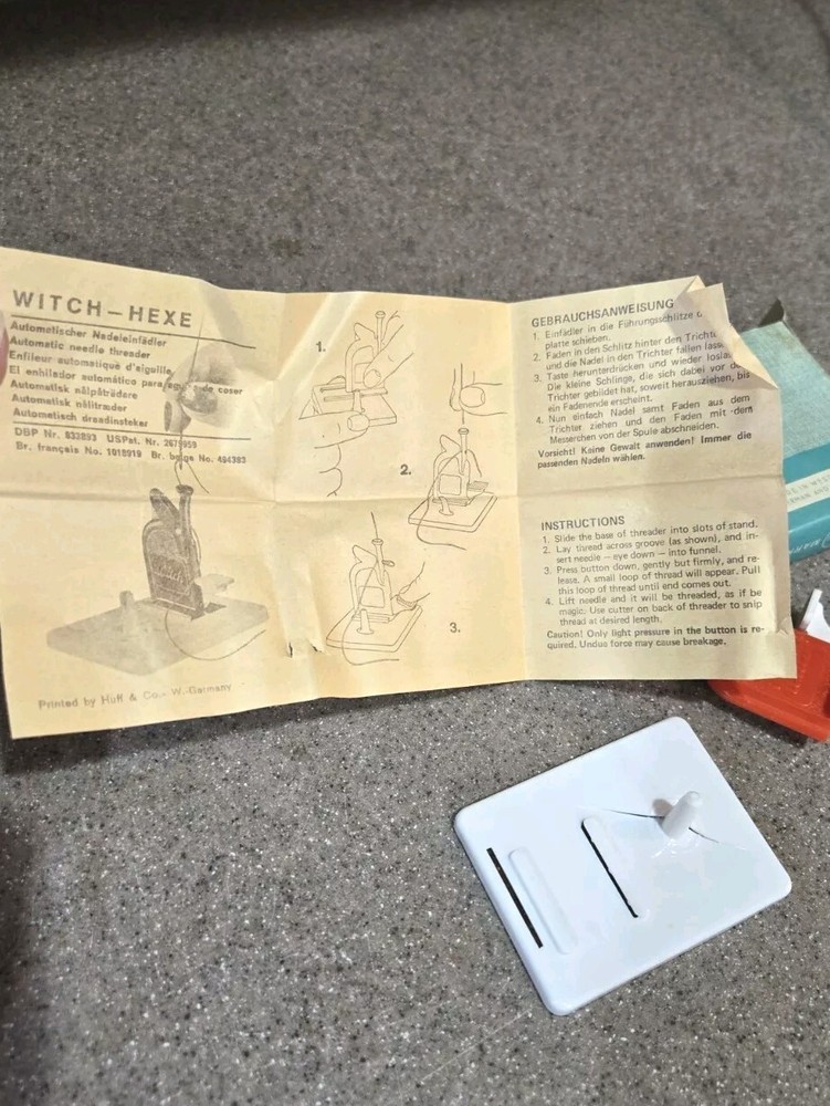 Vintage Witch Automatic Needle Threader w/ lnstructions Germany NOS 0104