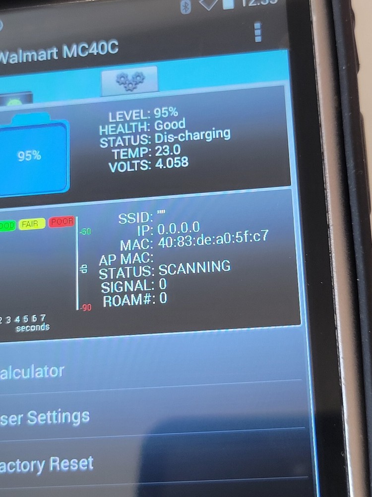 Zebra Symbol MC40 Mobile Computer Barcode Scanner With Battery