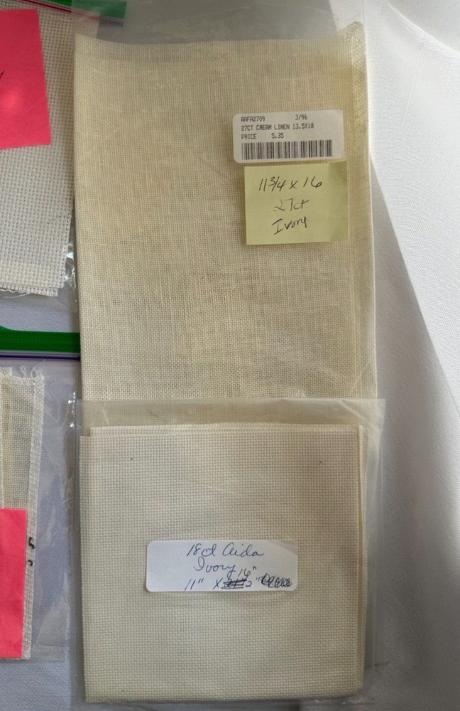 Assorted Cross Stitch Fabric - See Pictures