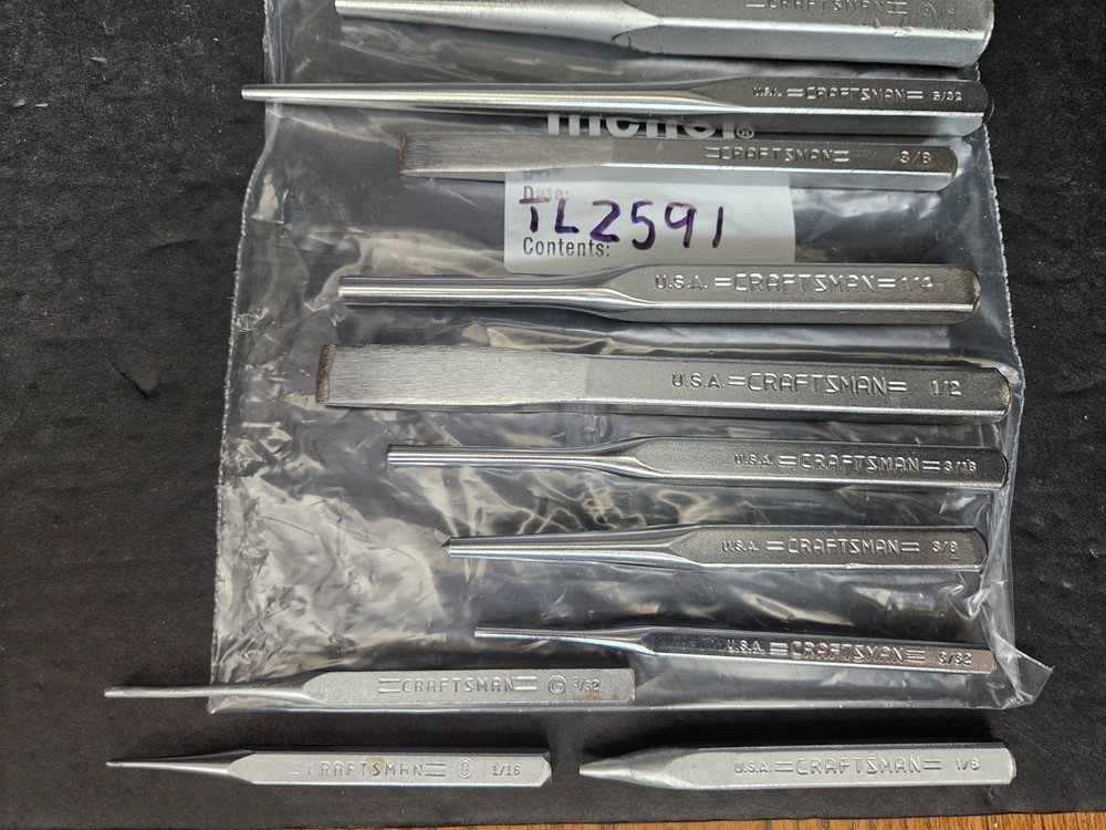 CRAFTSMAN 14 PC SILVER PUNCH & CHISEL SET USA (TL2591)