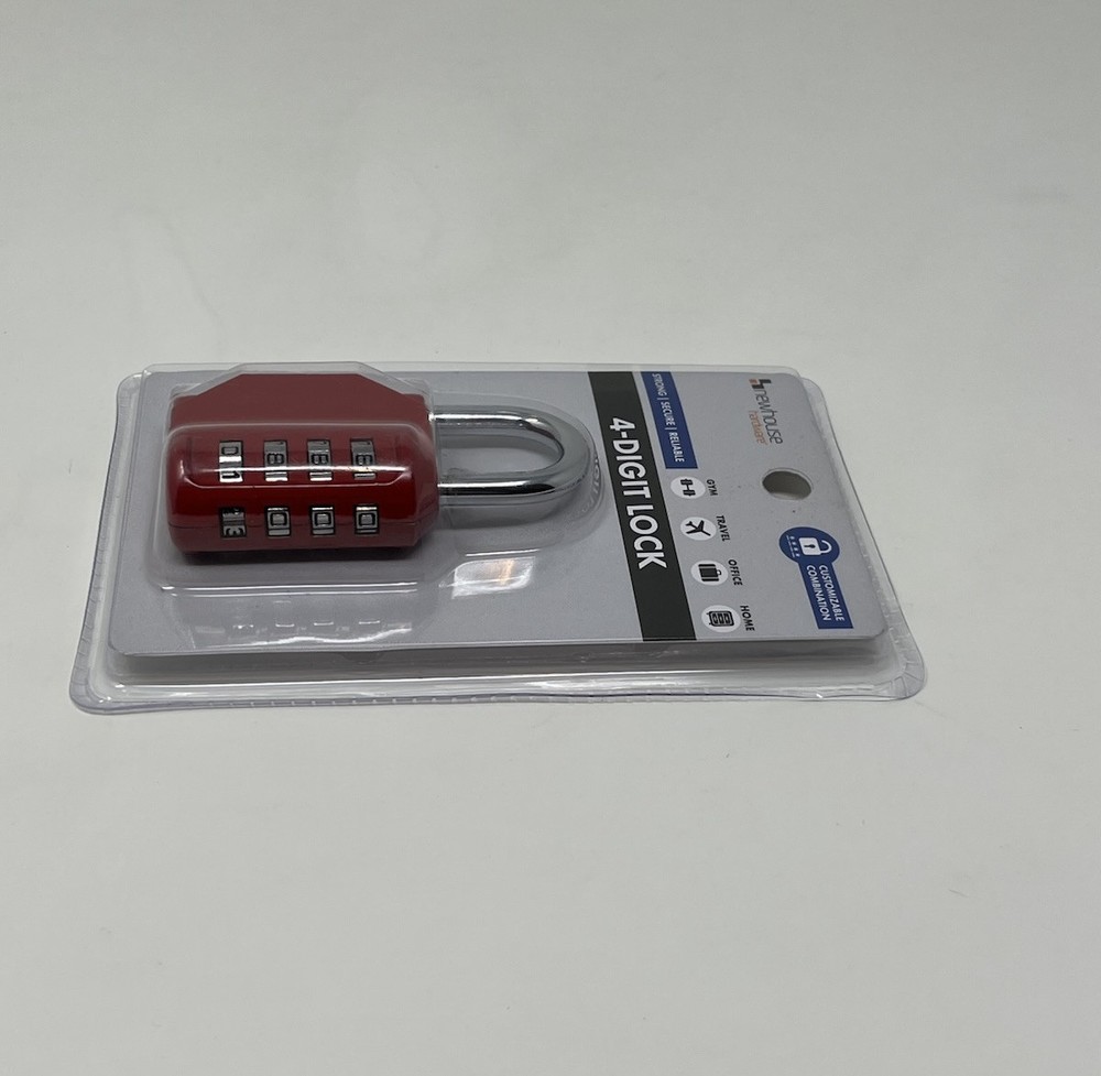 Newhouse Hardware Improved 4-Digit Combination Lock, Black