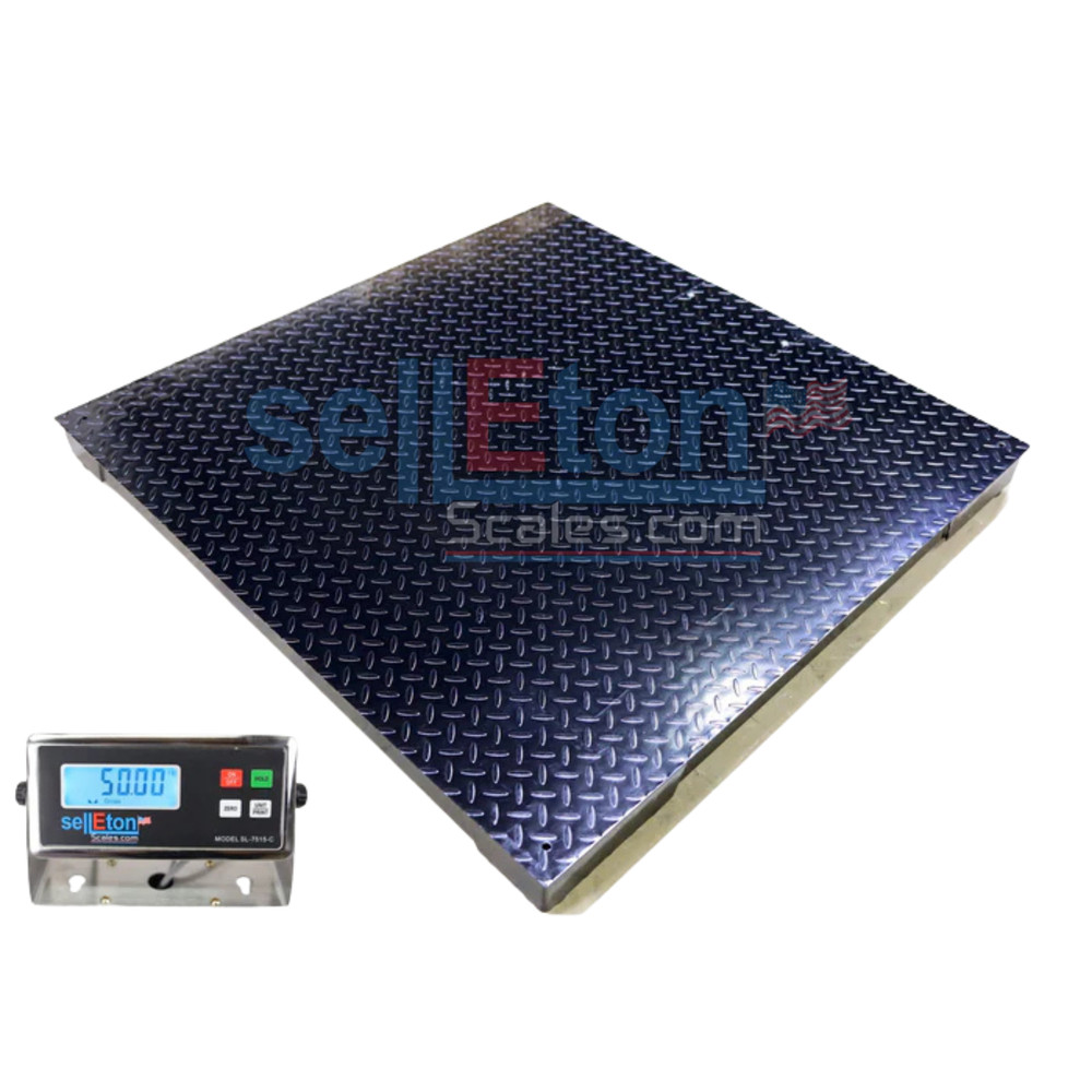 SellEton 36" x 36" Industrial Floor Scale & Indicator With Printer 20000 lbs