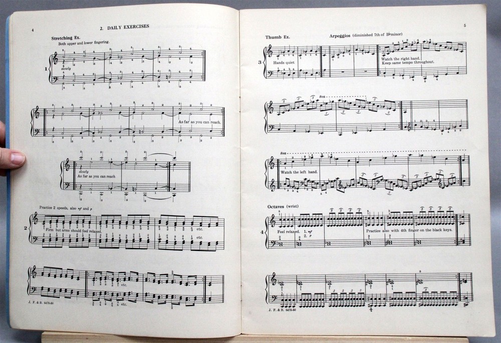 TECHNIC Book II High Intermediate Piano Method Instruction Book by Hans Barth