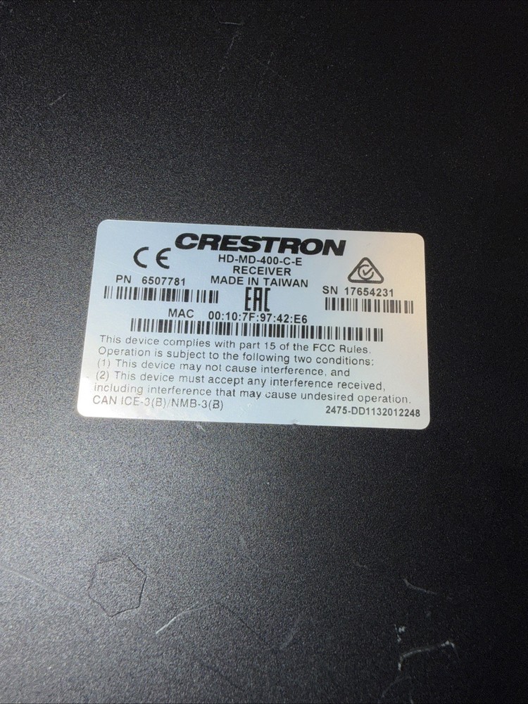 CRESTRON MULTIFORMAT SWITCH AND RECEIVER HD-MD-400-C-E