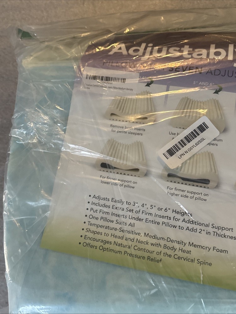 Creative Comfort Adjustably Yours Memory Foam Pillow Medium Density