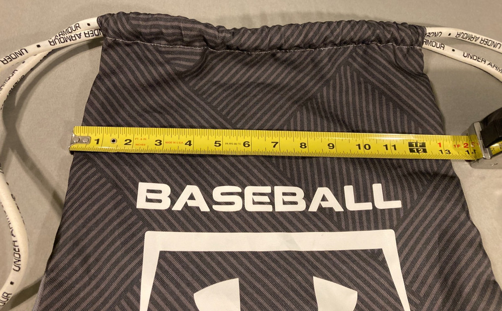 Under Armour Black Baseball Drawstring Backpack Sack Pack