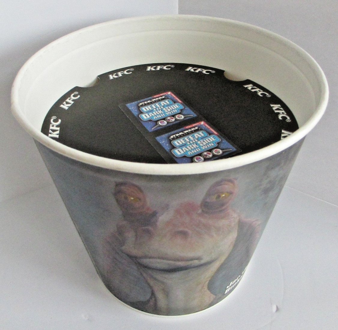 Star Wars Episode 1 KFC Jar Jar Binks Bucket with POG Topper 1999 Vintage   BSMT