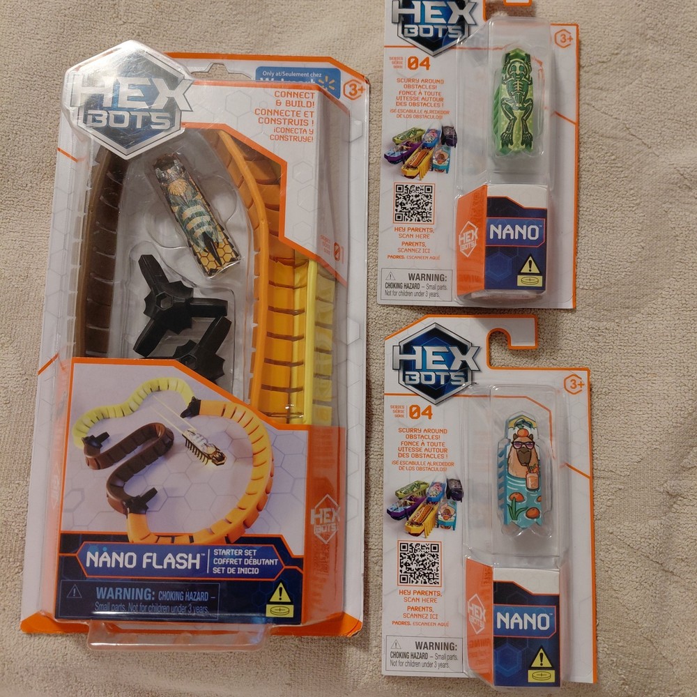 Hex Bots Bundle #3 Includes One Nano Flash & 2 Nano Micro Robots Series 04 New