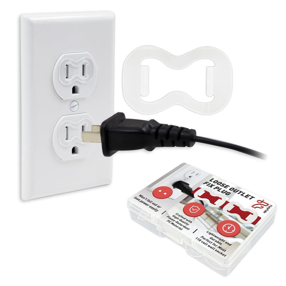 15-Pack Loose Outlet Fix Plug - Ensure Secure Connection 15-Pack, transparent