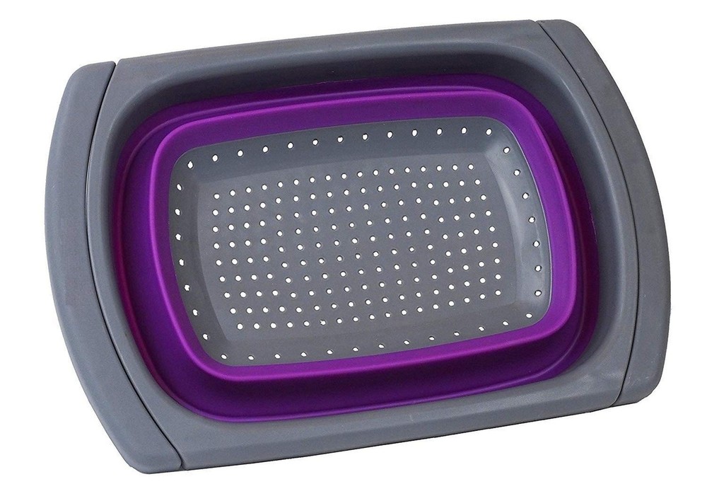 Purple Collapsible Silicone Kitchen Colander/Strainer