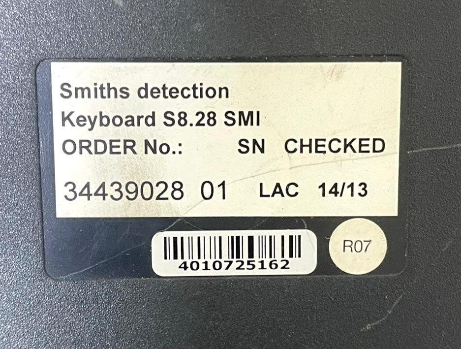 SMITHS DETECTION S8.28 SMI Control Keyboard Panel 34439028 01