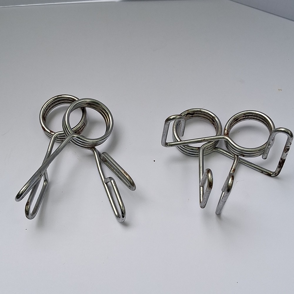 Chrome Olympic Barbell Collars Pair Silver Spring Clips Weight Lifting Set