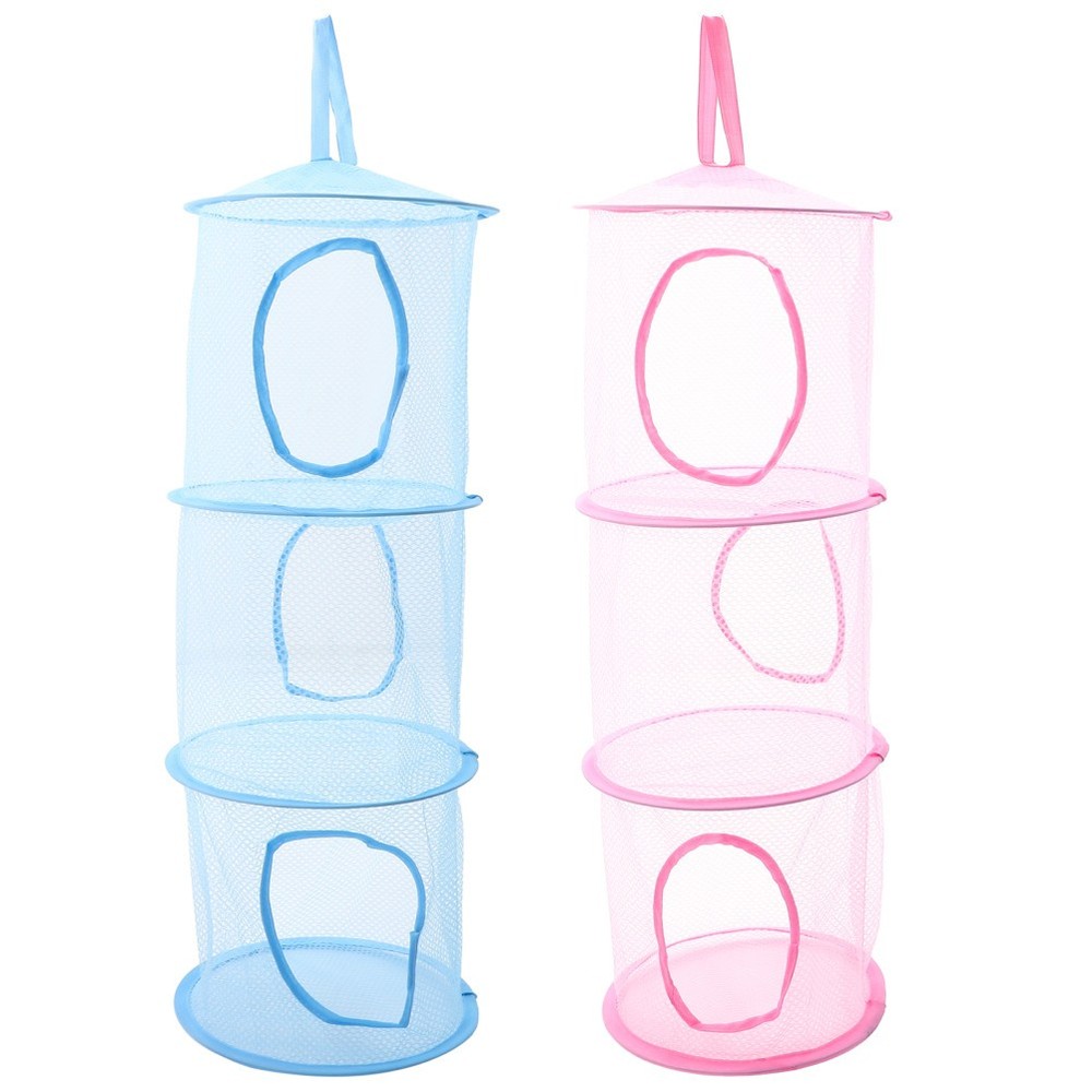 2 Pcs Foldable Hanging Mesh Drying Net Multi Layer Organizer For Clothes Socks
