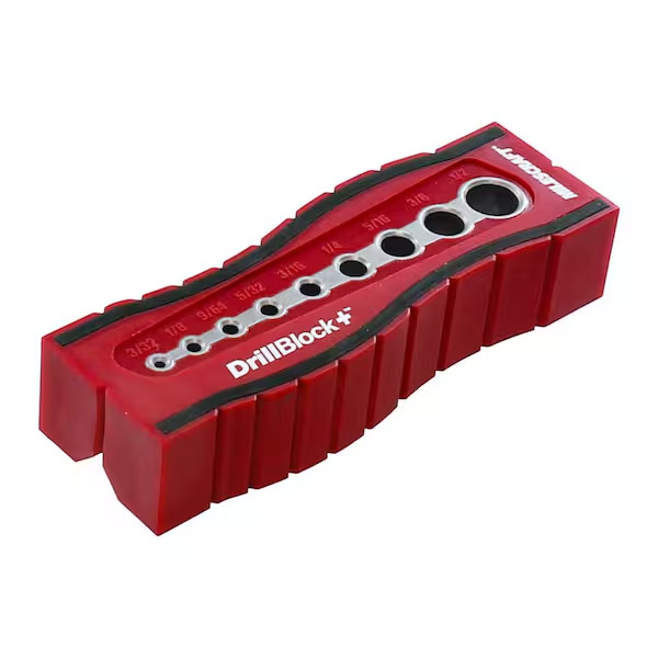 Drill Block Plus Handheld Drilling Guide w/9 Bushing Sizes - Easy To Cut On Flat