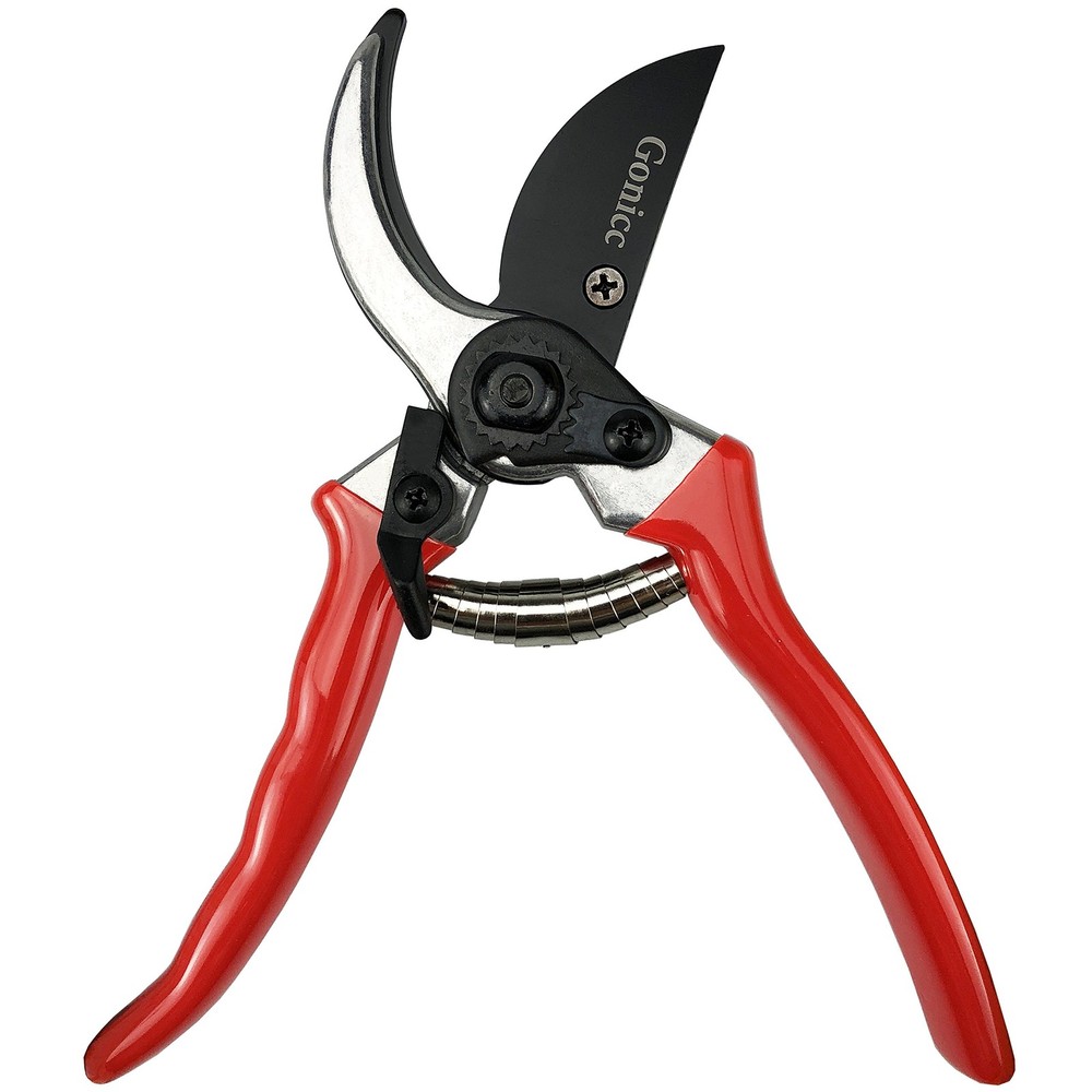 gonicc 8" Professional Sharp Bypass Pruning 8 Inch, Red Shears