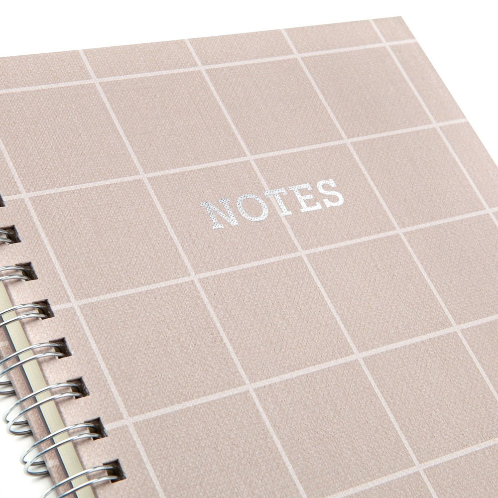 Spiral Bound Notepad 7.4"x9.75" Checked Tan 105 Sheets Office Home