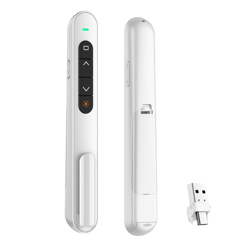 Wireless Presentation Clicker for PowerPoint, USB C Remote with Volume Control