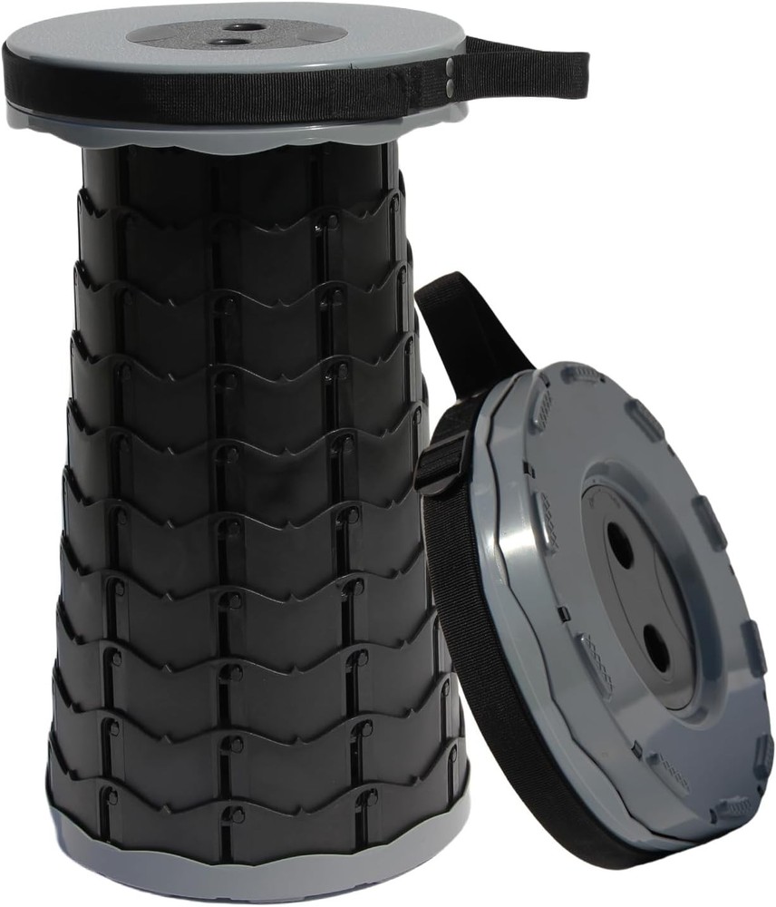 Upgraded Portable Collapsible Folding Stool W/ Cushion Retractable Telescoping