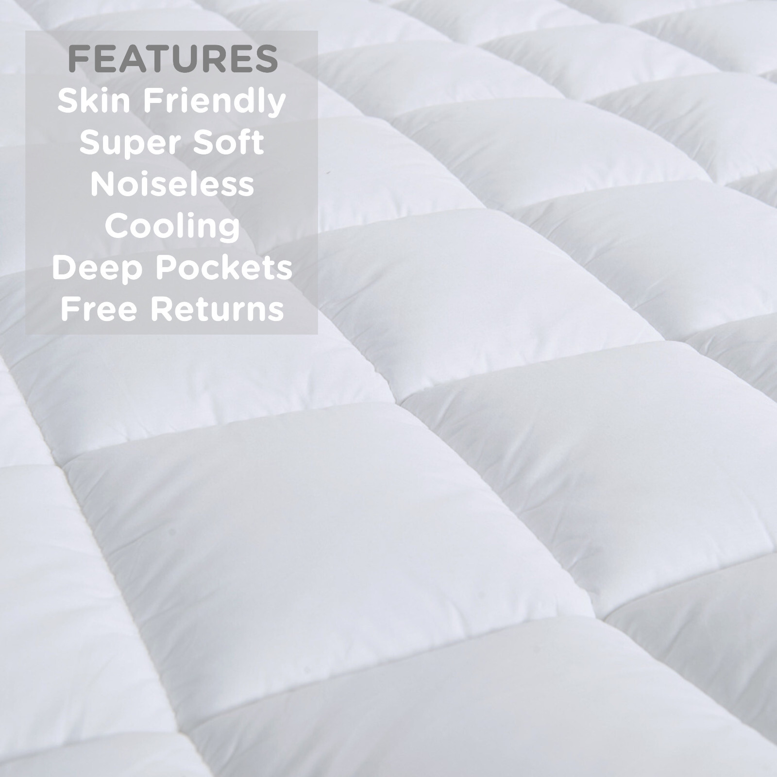 Sacred Thread Mattress Pad, Cooling Mattress Topper w/ 18 Inch Pockets