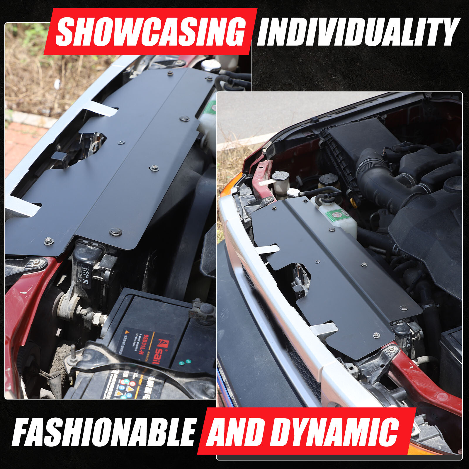 Aluminum Alloy Radiator Cooling Plate Black For Toyota FJ Cruiser 2007-2021 1PCS