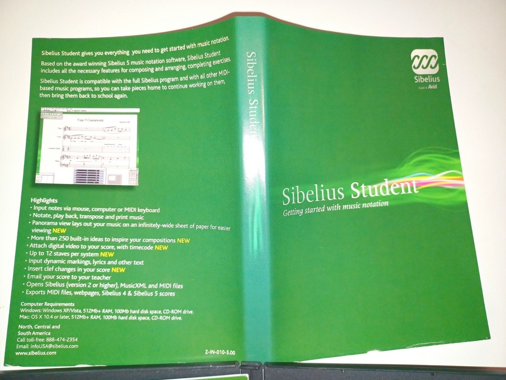 Sibelius Student v5.1 Music Notation Software for Windows & Mac w/ Serial Number