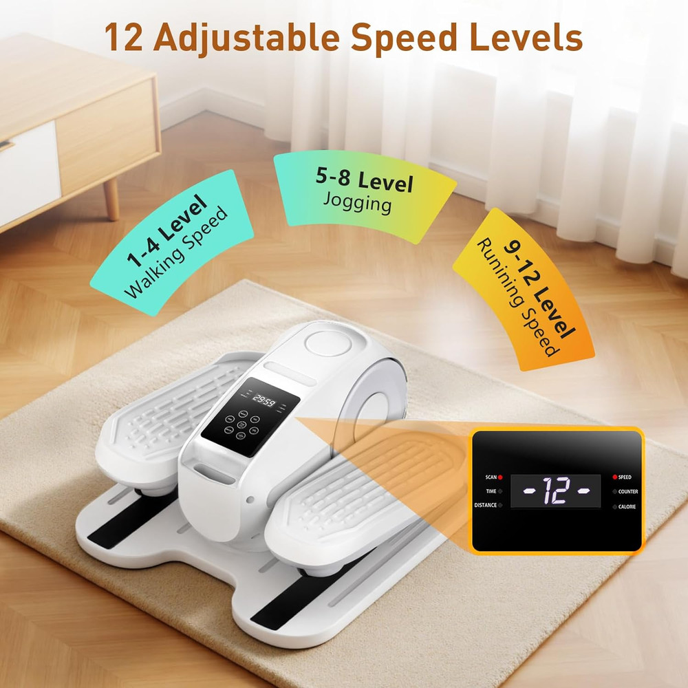 Under Desk Elliptical Exercise Machine, Elliptical Leg Exerciser, 12 Speeds Leg