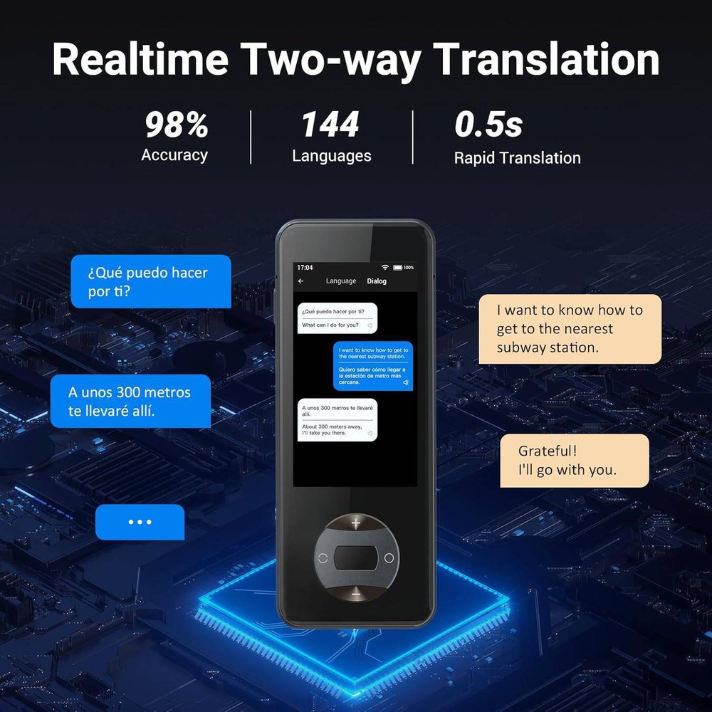LCD Language Translator Device Two Way Real-Time Voice Support for 144 Languages
