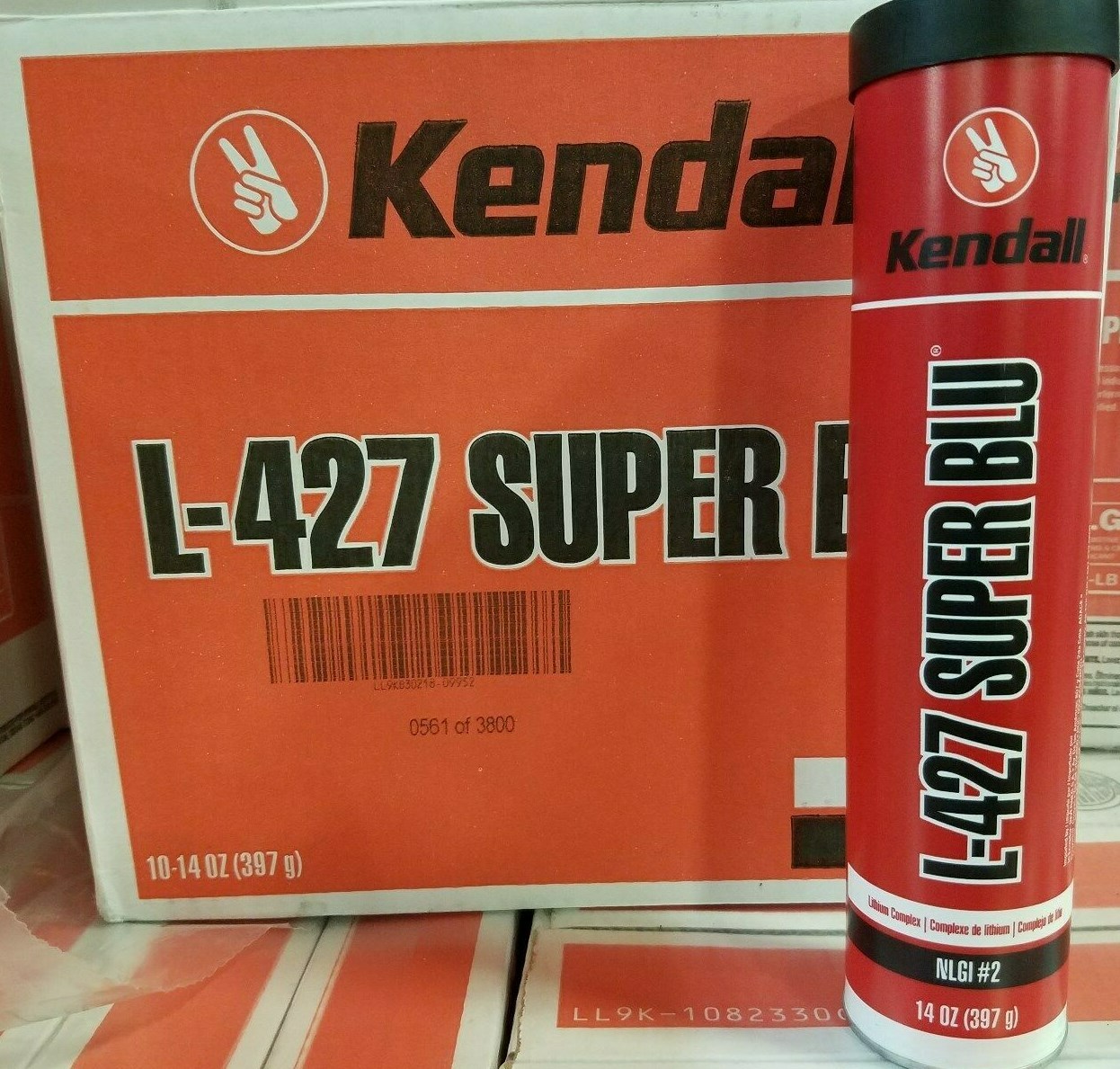 10 Pack Kendall L-427 Super Blu Grease; (10) 14oz tubes