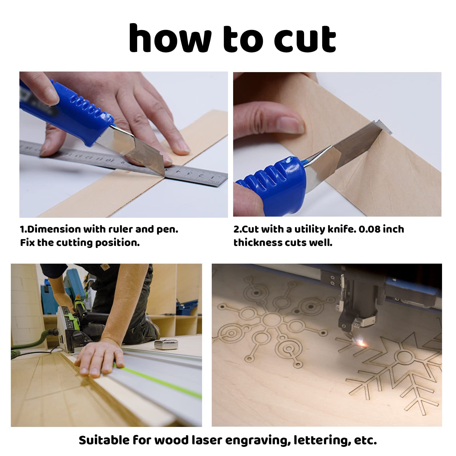 20 Pack Basswood Sheets for Craft Laser Wood Burning Wooden DIY Ornaments