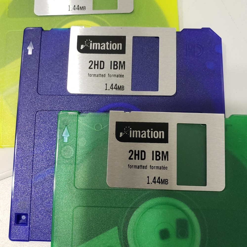 Imation 2HD 3.5" Diskettes 4 Blank IBM Formatted High Density Floppy Disks
