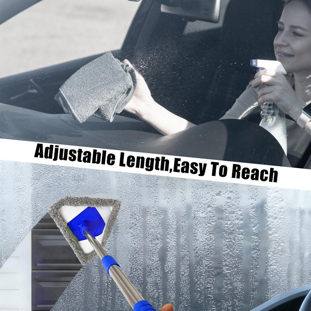 Windshield Squeegee Car Cleaning Tool, Equipped with 4 Reusable and Washable ...