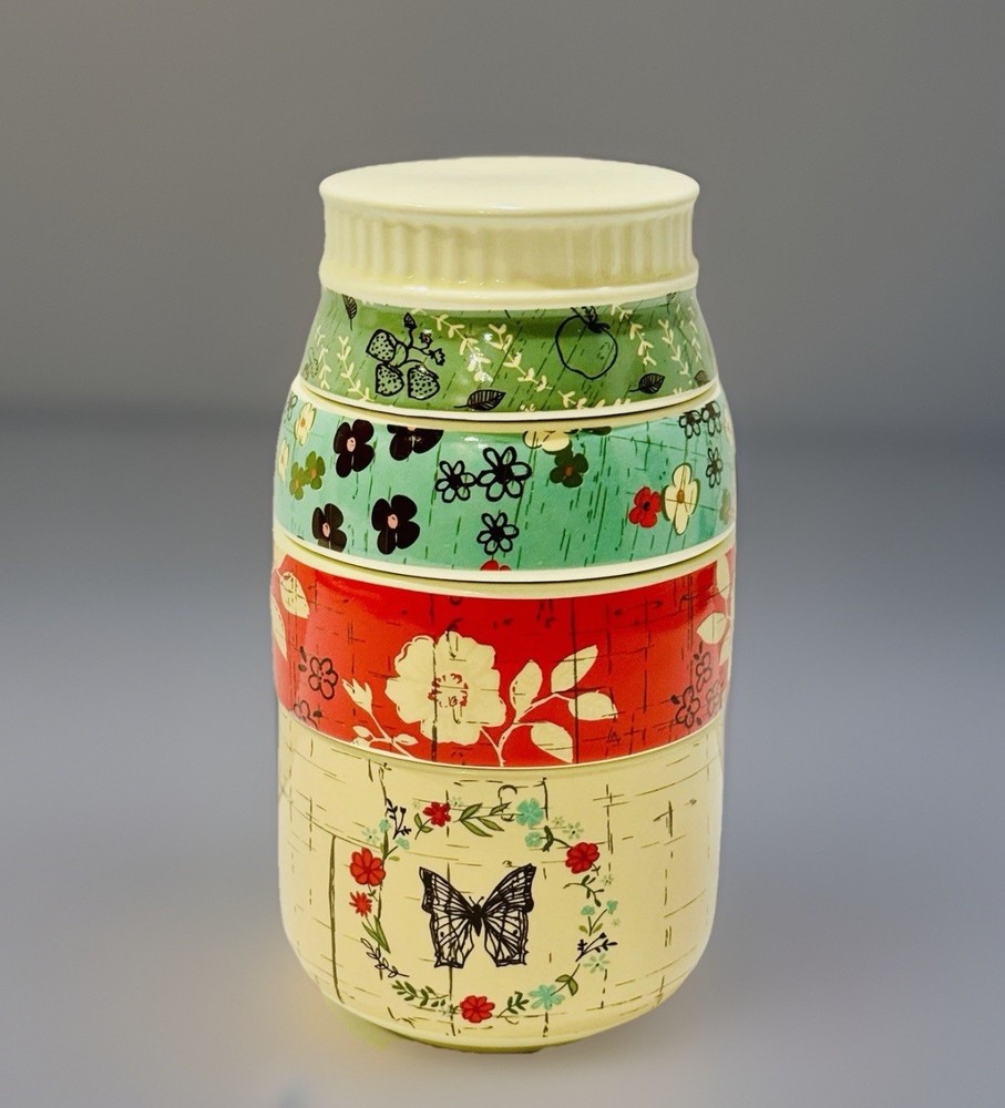 Stoneware Stackable Measuring Cup Set Designed By Eclectic Artist Amylee Weeks