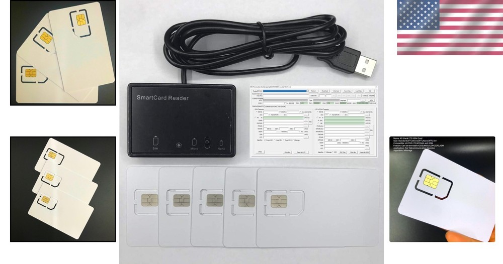 Programmable 4G LTE USIM Cards + SIM Personalize Tools