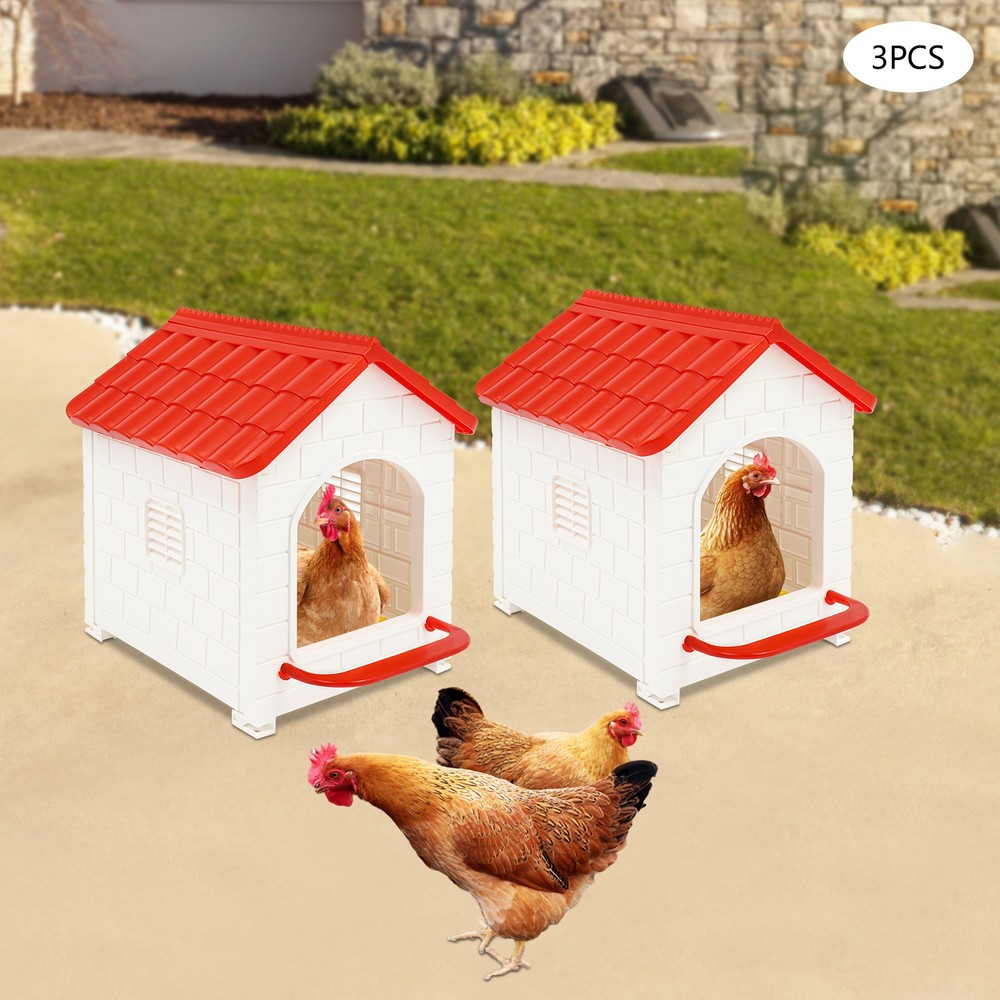 3 PCS Chicken Nesting Boxes Nesting Box with Nesting Pad for Laying Eggs Red